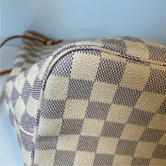 AUTHENTIC LOUIS VUITTON DAMIER AZURE NEVERFULL MM BAG - Picture 4 of 12